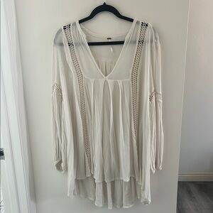 Free People Cream Asymmetrical Tunic